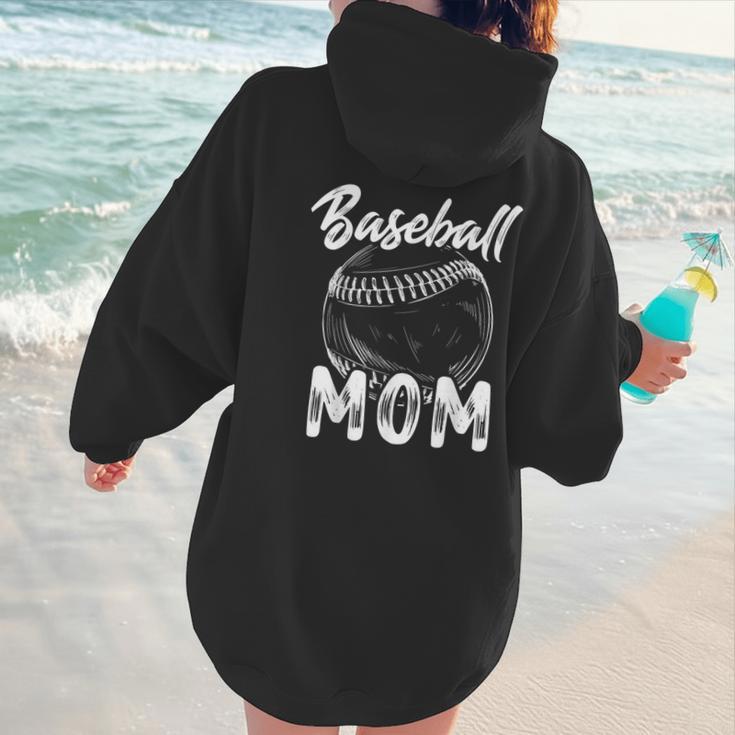 Baseball Mom For Women Family Matching Players Team Mommy Women Hoodie Back Print