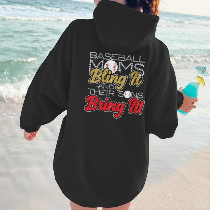 Baseball Moms Bling It & Their Sons Bring It For Women Women Hoodie Back Print