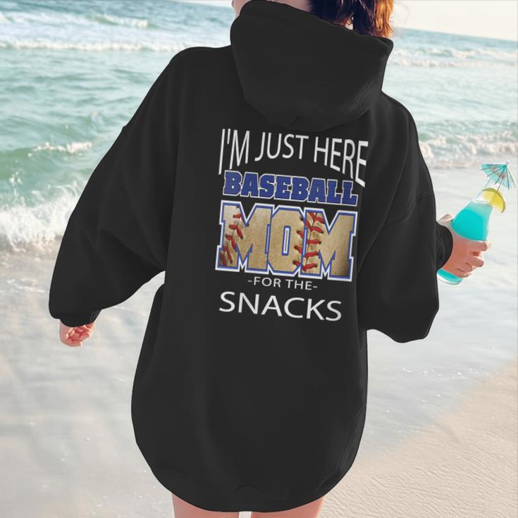 Baseball Sport I’m Just Here For The Snacks Baseball Mom Women Hoodie Back Print