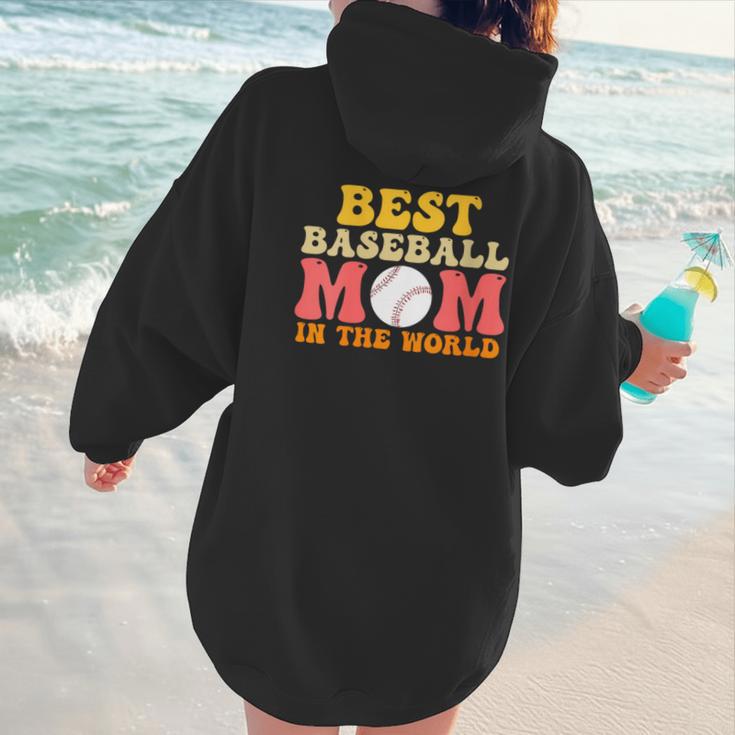 Best Baseball Mom In The World Baseball Women Hoodie Back Print