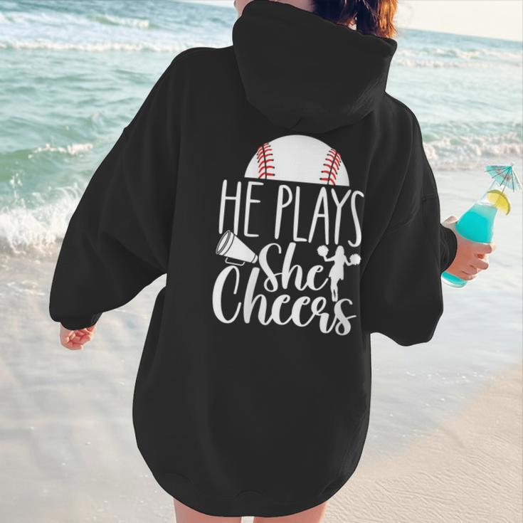 Cheer Baseball Mom Baseball And Cheer Mother Women Hoodie Back Print
