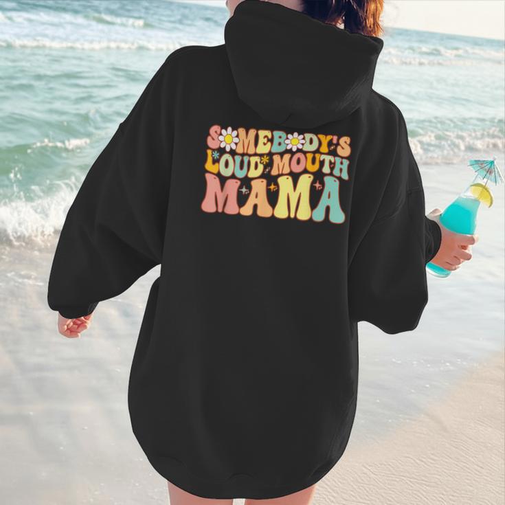 Groovy Somebody's Loud Mouth Mama Baseball Mom Mother's Day Women Hoodie Back Print