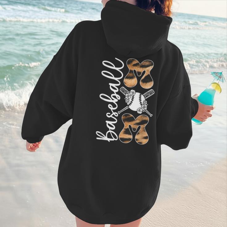 Happy Mother's Day Baseball Mom Leopard Softball Lover Women Hoodie Back Print Happy Mother's Day Baseball Mom Leopard Softball Lover Women Hoodie Back Print