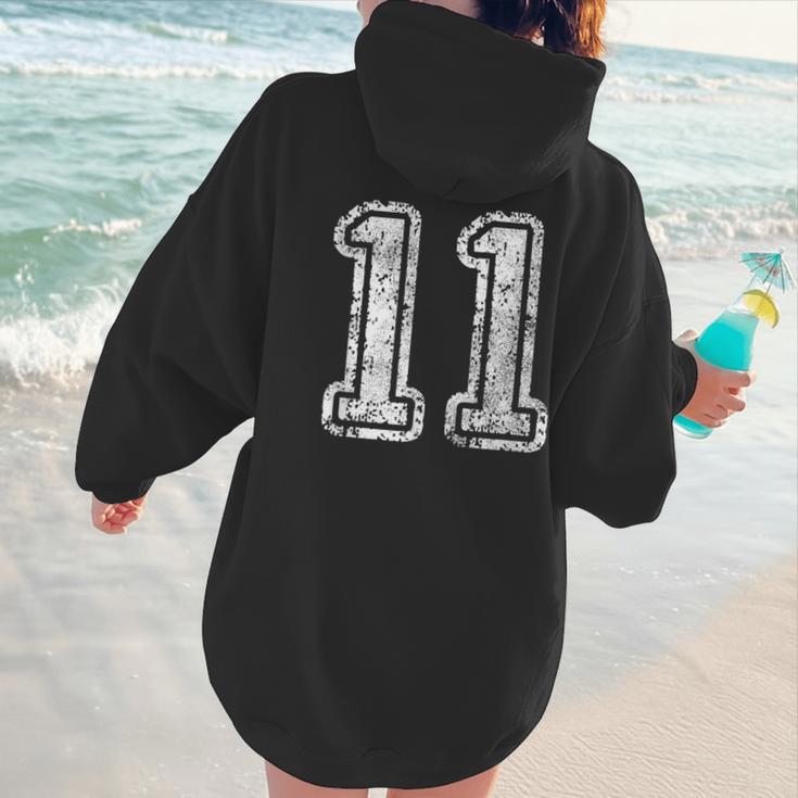 Jersey Number 11 T-Shirt Football Eleven Number Baseball Mom Women Hoodie Back Print