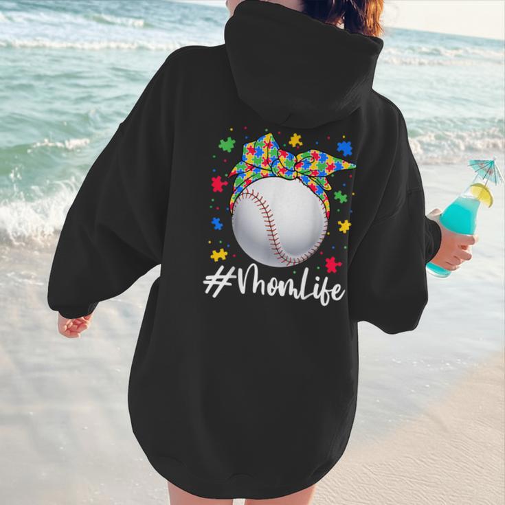 Messy Ball Puzzle Baseball Mom Life Autism Awareness Month Women Hoodie Back Print