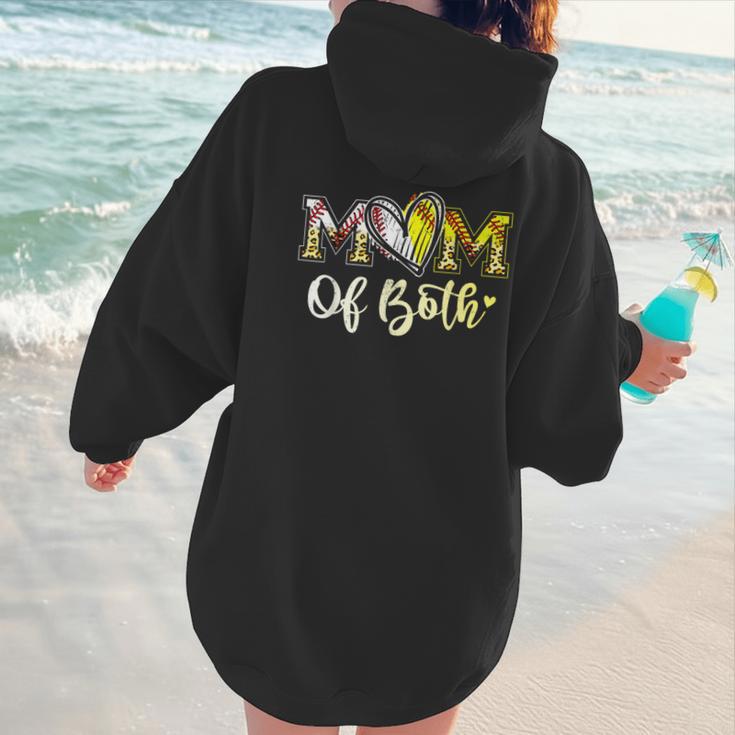 Mom Of Both Softball Baseball Mom Women Hoodie Back Print Mom Of Both Softball Baseball Mom Women Hoodie Back Print