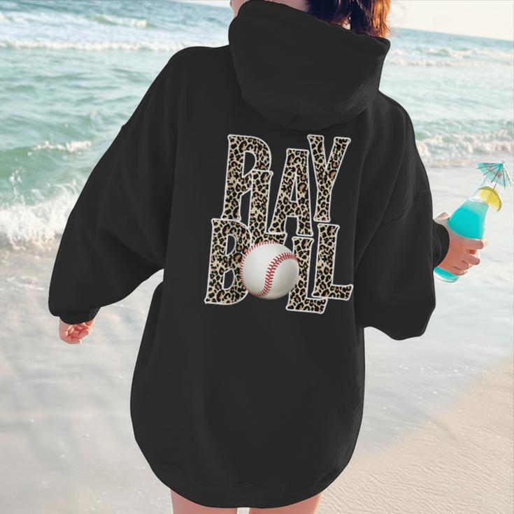 Play Ball Women Graphic Baseball Mom Baseball Women Hoodie Back Print