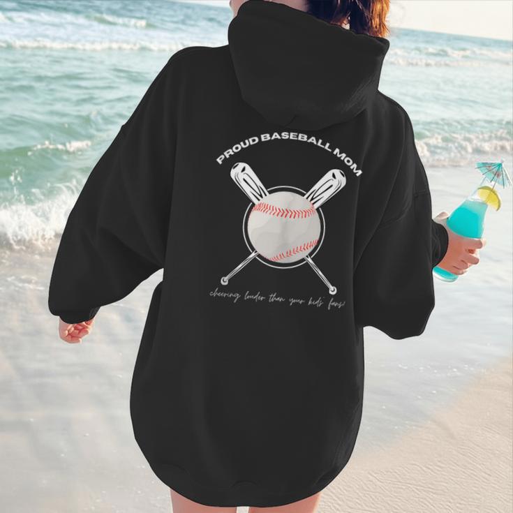 PROUD BASEBALL MOM Women Hoodie Back Print
