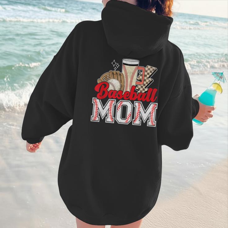 Retro Coffee Baseball Mama Mother's Day Baseball Mom Women Hoodie Back Print Retro Coffee Baseball Mama Mother's Day Baseball Mom Women Hoodie Back Print