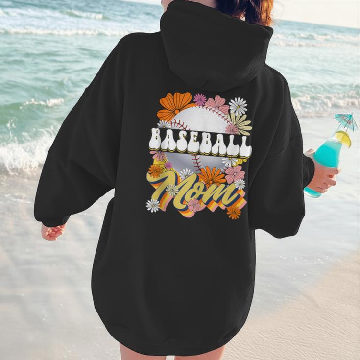 Retro Groovy Baseball Mom Family Matching Women Women Hoodie Back Print Retro Groovy Baseball Mom Family Matching Women Women Hoodie Back Print