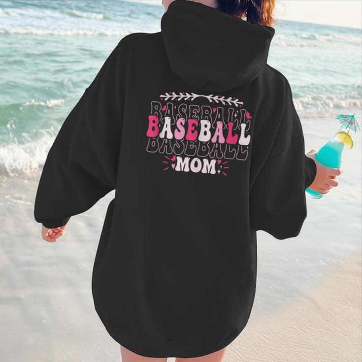 Retro Groovy Baseball Mom Proud Baseball Mom Women Hoodie Back Print Retro Groovy Baseball Mom Proud Baseball Mom Women Hoodie Back Print
