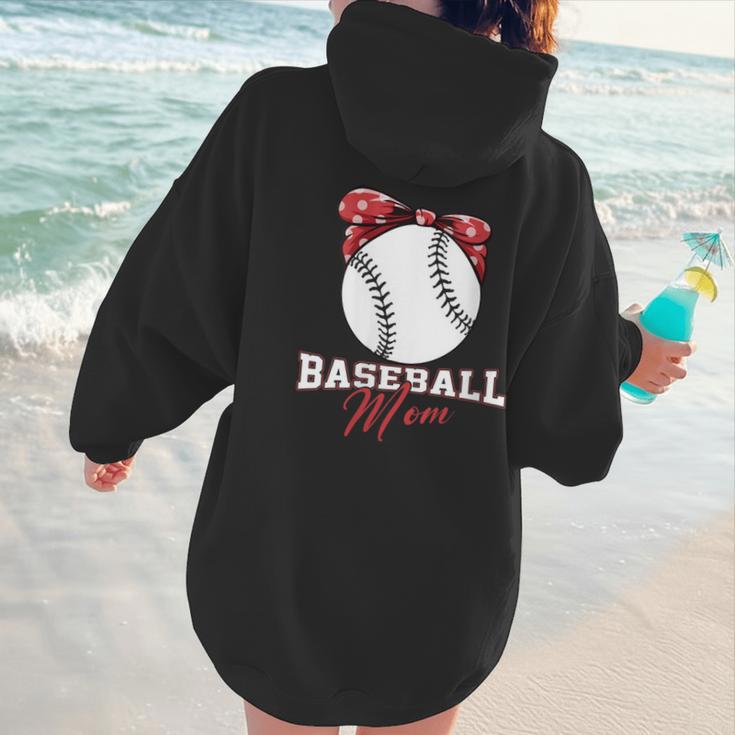 Softball Baseball Mom Floral Tee Mother's Day Women Hoodie Back Print