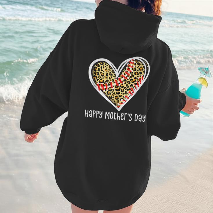 Softball Baseball Mom Valentine Leopard Heart Mother's Day Women Hoodie Back Print Softball Baseball Mom Valentine Leopard Heart Mother's Day Women Hoodie Back Print