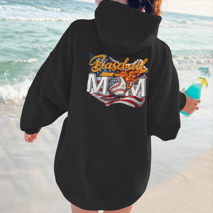 Vintage American Flag Baseball Mom Patriotic 4th July Women Hoodie Back Print Vintage American Flag Baseball Mom Patriotic 4th July Women Hoodie Back Print