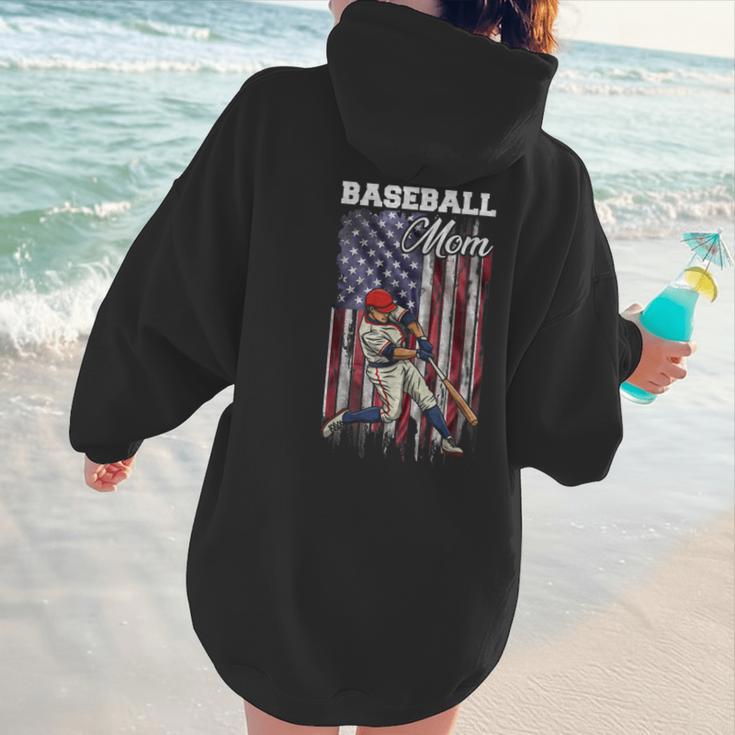 Vintage USA Flag Baseball Player Proud Baseball Mom Women Hoodie Back Print Vintage USA Flag Baseball Player Proud Baseball Mom Women Hoodie Back Print
