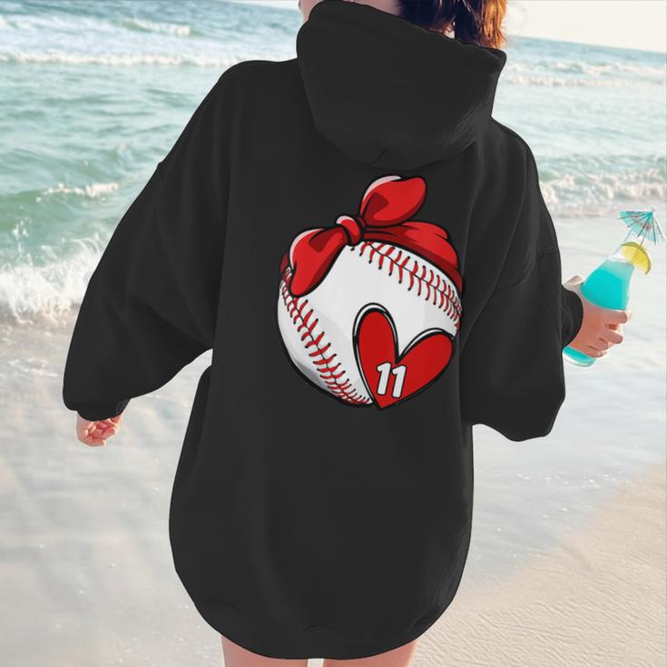 Womens Custom Baseball Mom Number 11 Heart For Mom Mommy Women Hoodie Back Print Womens Custom Baseball Mom Number 11 Heart For Mom Mommy Women Hoodie Back Print