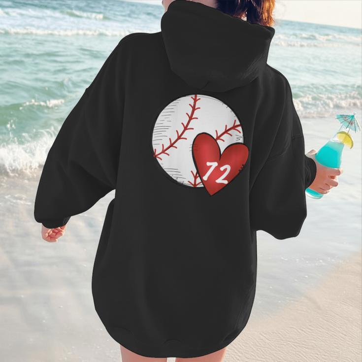 Womens Custom Baseball Mom Number 72 Heart For Mom Mommy Women Hoodie Back Print Womens Custom Baseball Mom Number 72 Heart For Mom Mommy Women Hoodie Back Print