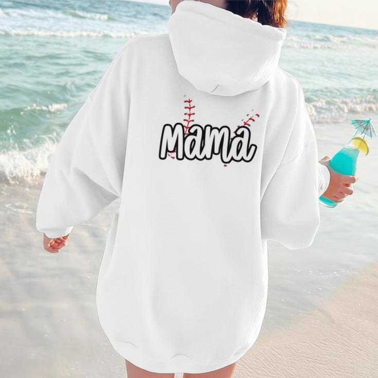 Baseball Mama Scribble Heart Baseball Mom Sports Team Tball Women Hoodie Back Print