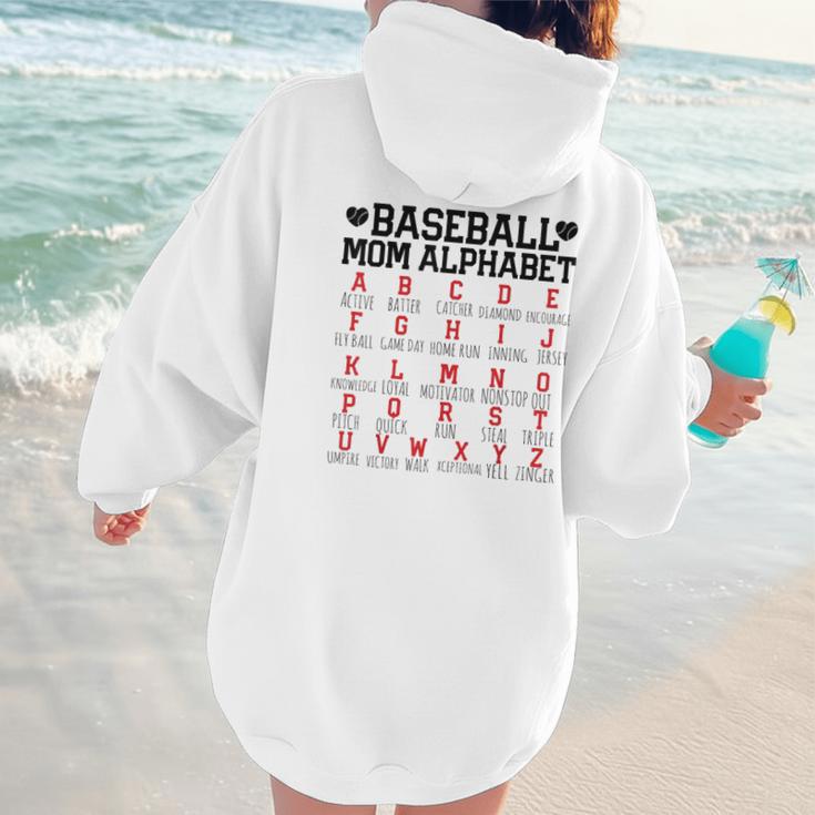 Baseball Mom Alphabet Women Hoodie Back Print