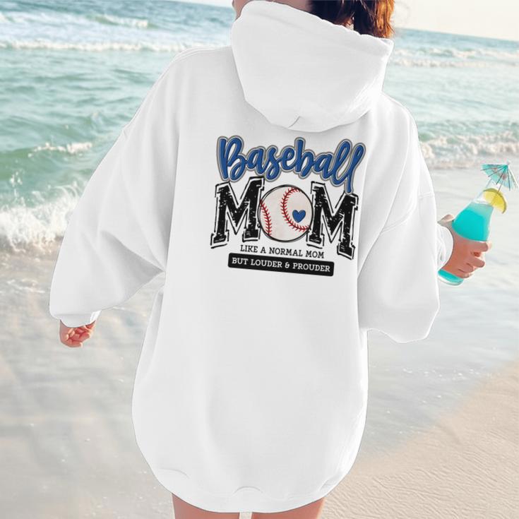 Baseball Mom Blue Varsity Baseball Mama Cute Mother's Day Women Hoodie Back Print Baseball Mom Blue Varsity Baseball Mama Cute Mother's Day Women Hoodie Back Print