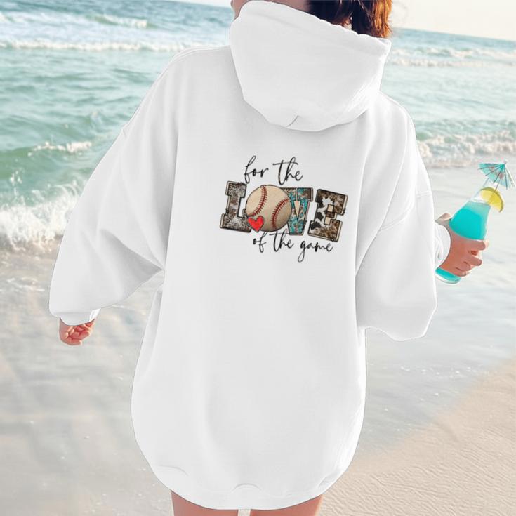 Baseball Mom Leopard For The Love Of The Game Bleached Women Women Hoodie Back Print