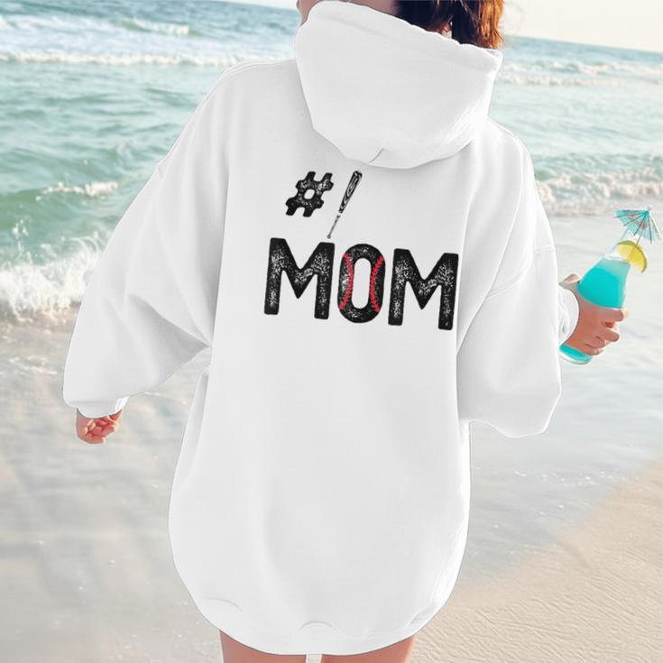 Baseball Mom Number One 1 Mother Baseball Lover Mother's Day Women Hoodie Back Print Baseball Mom Number One 1 Mother Baseball Lover Mother's Day Women Hoodie Back Print
