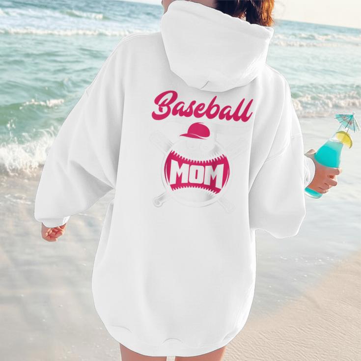 Baseball Mom Raglan Baseball Tee Women Hoodie Back Print
