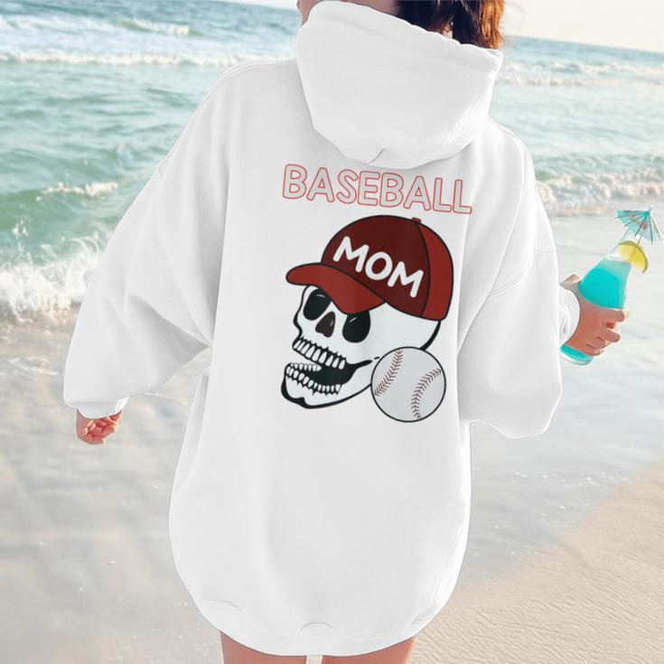 Baseball Mom Skull Sports Skeleton Women Hoodie Back Print Baseball Mom Skull Sports Skeleton Women Hoodie Back Print