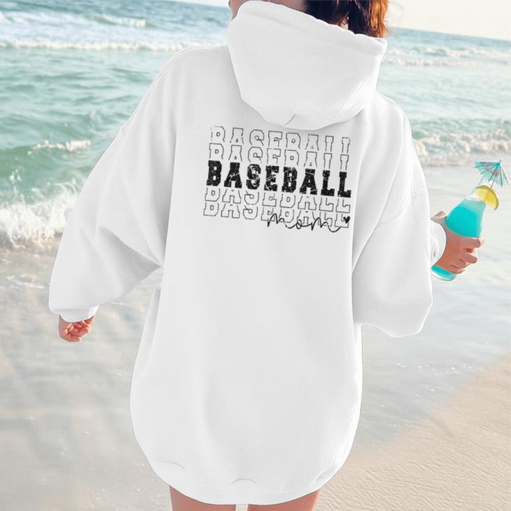 Baseball Mom Vintage Sporty Humor Women Hoodie Back Print