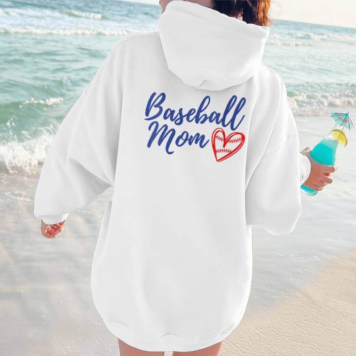 Cute Baseball Mom Heart Matching Mama Mother's Day Women's Women Hoodie Back Print Cute Baseball Mom Heart Matching Mama Mother's Day Women's Women Hoodie Back Print