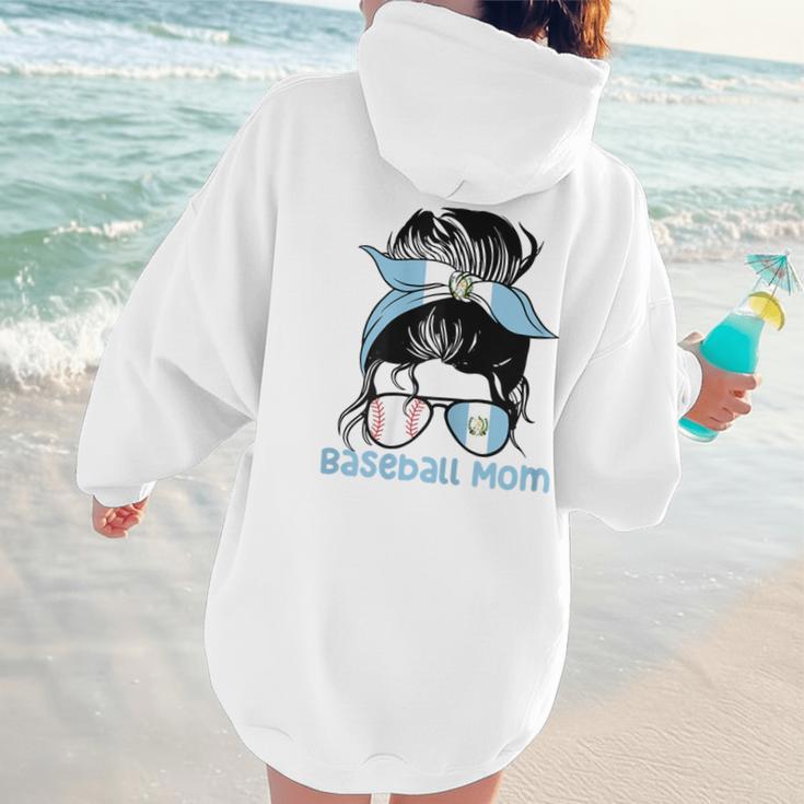 Guatemala Baseball Mom Messy Bun Women Hoodie Back Print Guatemala Baseball Mom Messy Bun Women Hoodie Back Print