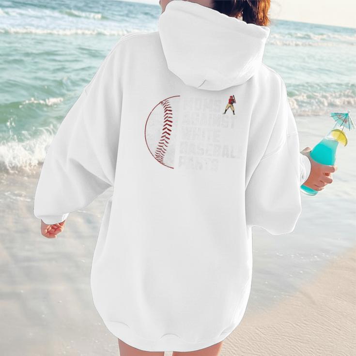Moms Against Baseball Pants Baseball Mom Premium Women Hoodie Back Print