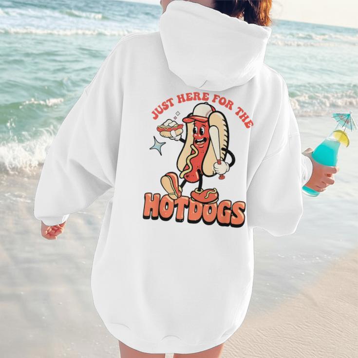 Retro Just Here For The Hotdogs Baseball Mom Sport Lover Women Hoodie Back Print Retro Just Here For The Hotdogs Baseball Mom Sport Lover Women Hoodie Back Print