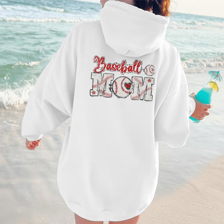 Vintage Baseball Mom Sport Humor Raglan Baseball Tee Women Hoodie Back Print