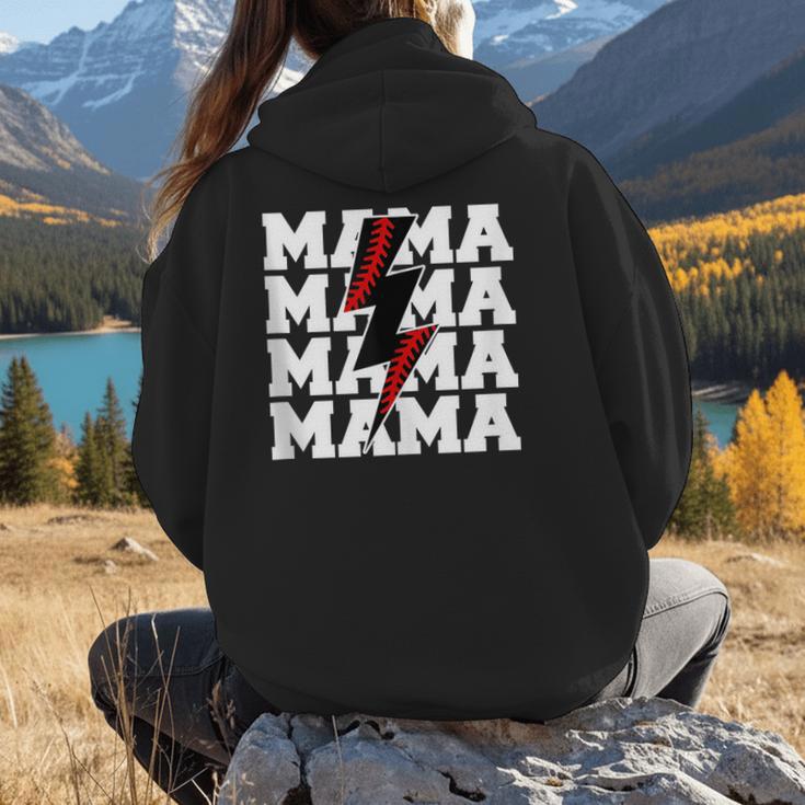 Baseball Mama Baseball Mom Women Hoodie Back Print