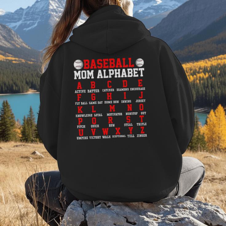 Baseball Mom Alphabet Parent Mama Player Game Sport Fan Women Hoodie Back Print Baseball Mom Alphabet Parent Mama Player Game Sport Fan Women Hoodie Back Print