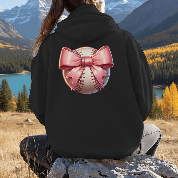 Baseball Mom Coquette Pink Bow Baseball Mom Women Hoodie Back Print Baseball Mom Coquette Pink Bow Baseball Mom Women Hoodie Back Print