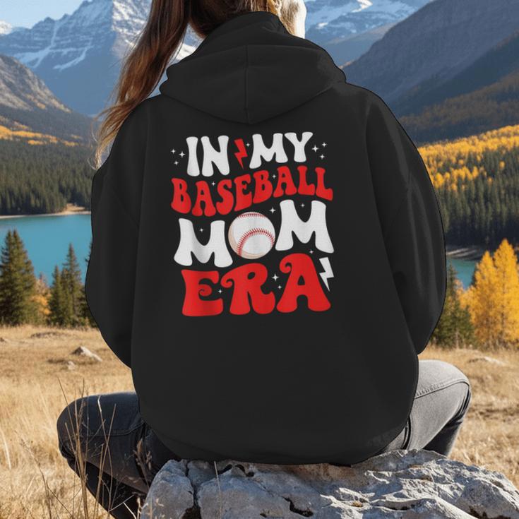In My Baseball Mom Era Cute Groovy Baseball Women Hoodie Back Print