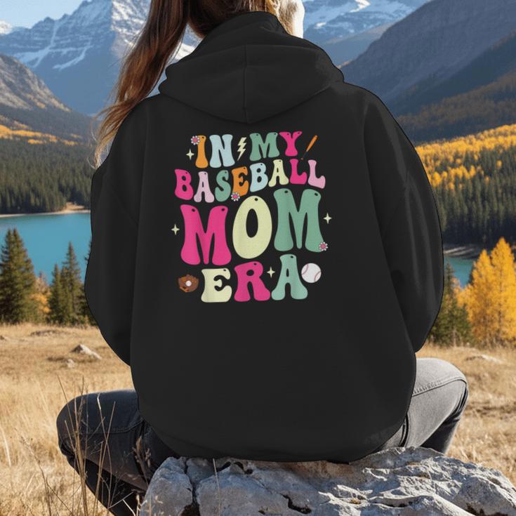 In My Baseball Mom Era Baseball Mama Women Hoodie Back Print