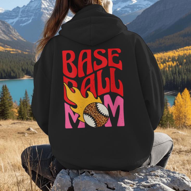 Baseball Mom Game Day Trendy Pink Leopard Mama Women Hoodie Back Print Baseball Mom Game Day Trendy Pink Leopard Mama Women Hoodie Back Print