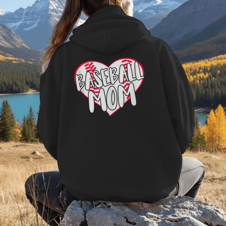 Baseball Mom Heart Women Hoodie Back Print Baseball Mom Heart Women Hoodie Back Print