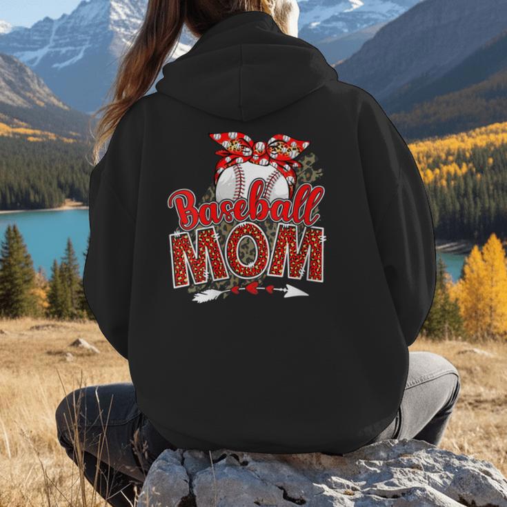 Baseball Mom Mama Mother's Day Leopard Sport Mom Mama Women Hoodie Back Print Baseball Mom Mama Mother's Day Leopard Sport Mom Mama Women Hoodie Back Print