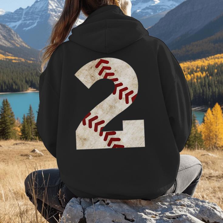 Baseball Mom Baseball Parent Number Two Baseball Gear 2 Women Hoodie Back Print