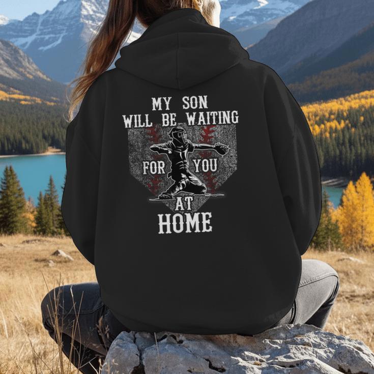 Baseball Mom My Son Will Be Waiting For You At Home Women Hoodie Back Print