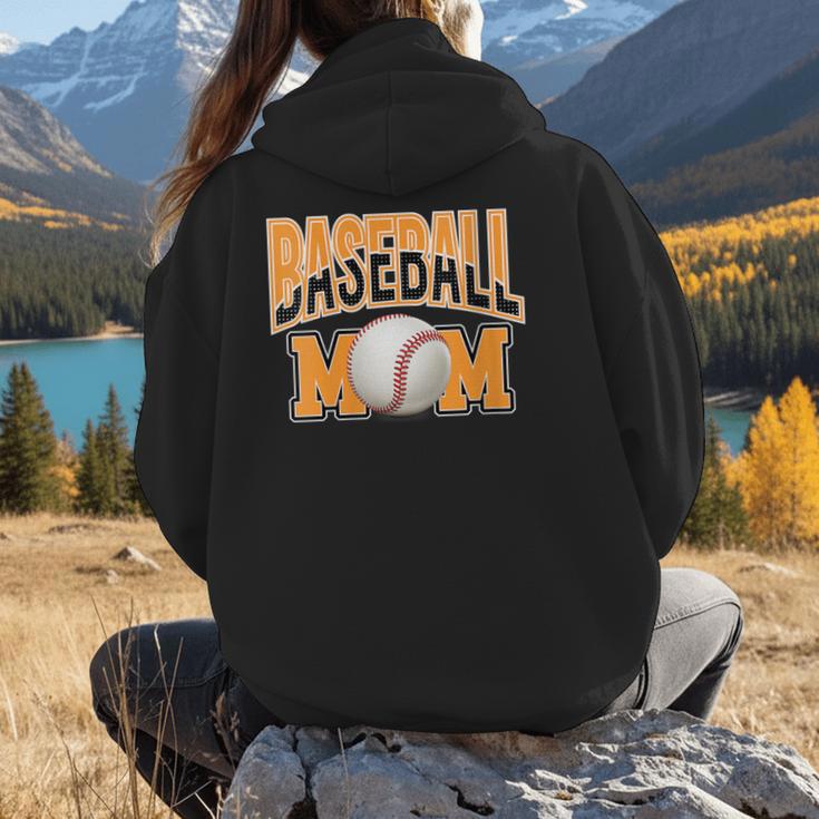 Baseball Mom Sports Orange Women Hoodie Back Print