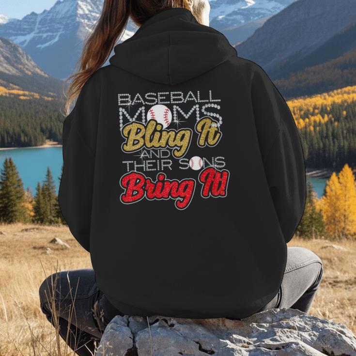 Baseball Moms Bling It & Their Sons Bring It For Women Women Hoodie Back Print