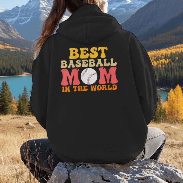 Best Baseball Mom In The World Baseball Women Hoodie Back Print