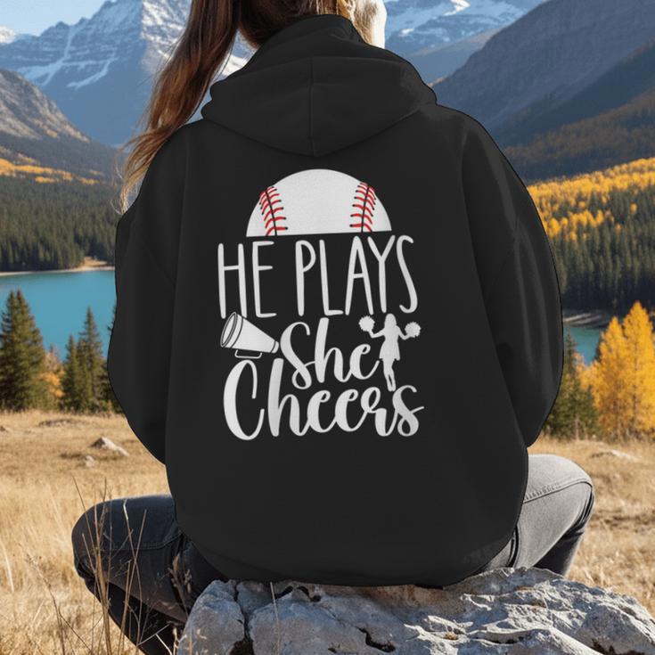 Cheer Baseball Mom Baseball And Cheer Mother Women Hoodie Back Print