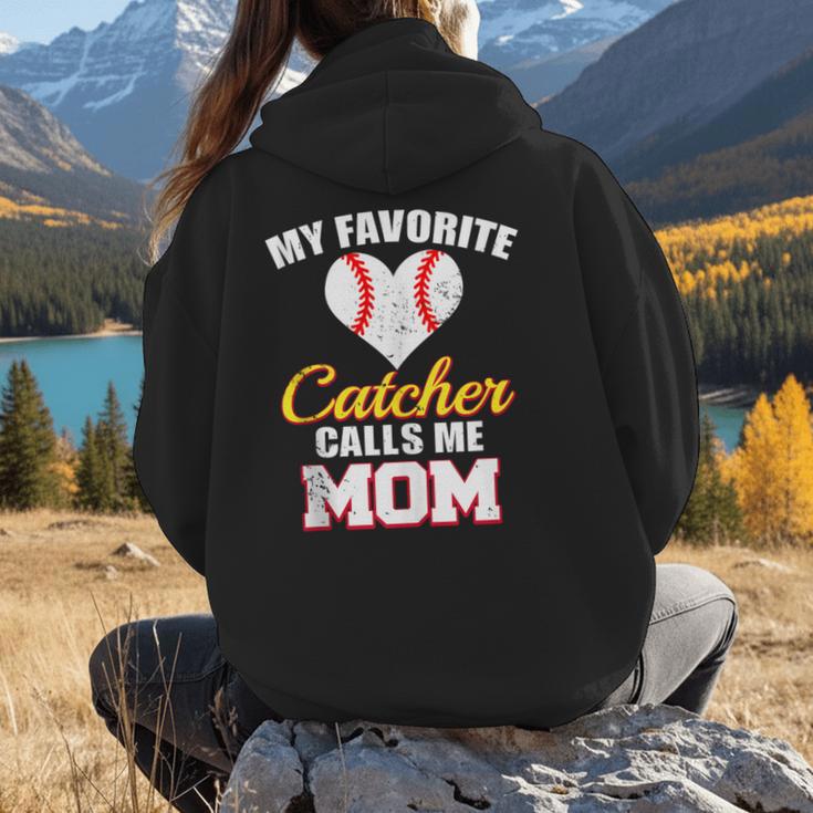 My Favorite Catcher Calls Me Mom Catcher Baseball Mom Heart Women Hoodie Back Print My Favorite Catcher Calls Me Mom Catcher Baseball Mom Heart Women Hoodie Back Print