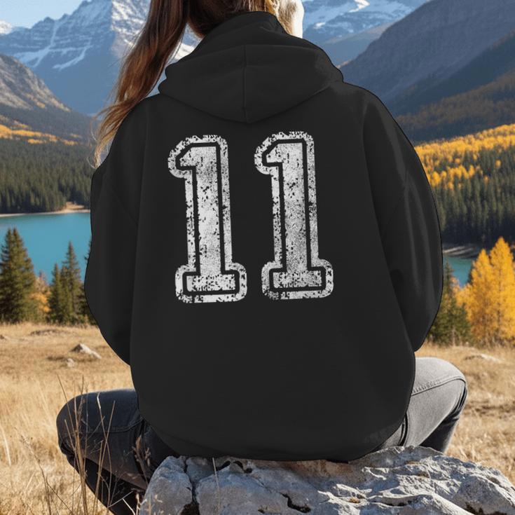 Jersey Number 11 T-Shirt Football Eleven Number Baseball Mom Women Hoodie Back Print